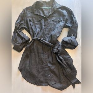 LAUREN RALPH LAUREN Medium Linen Dress Black